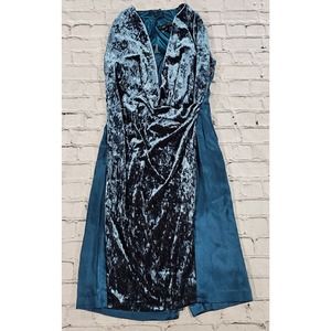 Aidan Mattox Green Velvet Front Silk Back Fit And Flare Dress WOMENS SIZE 2